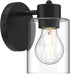 (E26 1pcs) Kalium Wall Sconces, Matte Black Vanity Light Fixtures, Indoor Wall Lights with Clear Glass Shade, Hardwired