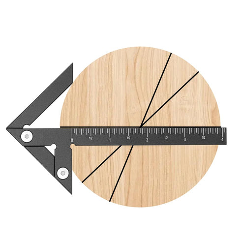 Aluminum Imperial Circle Center Positioning Ruler, 45/90 Degree Positioning, Multi-Function Arrow Ruler, High-Precision