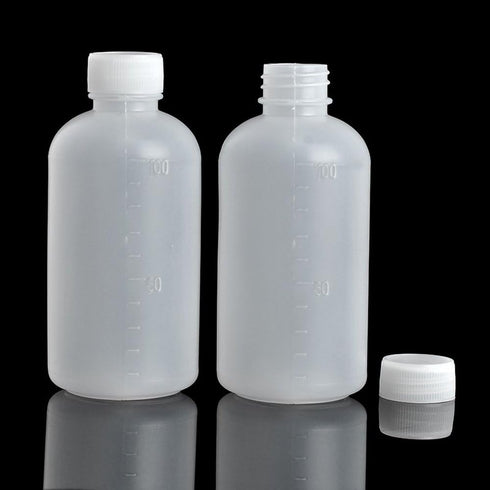 20Pcs 100ml PE Plastic Empty Graduated Lab Chemical Container Reagent Bottles