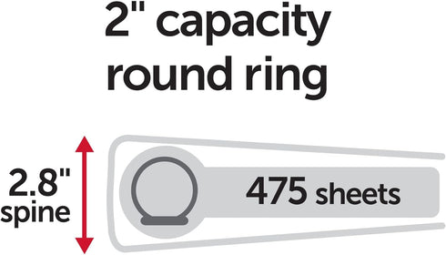 OfficeMax Durable Reference Binders, Round Ring 2", Black