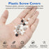100Pcs 3/16 Inch 5 mm Closet Plastic Hole Plugs, White Screw Hole Covers, Round Button Top Shelf Hole Plugs Cabinet