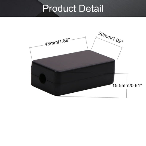 Fielect Junction Box ABS Plastic Dustproof Universal Electrical Project Enclosure Black 1.89 x 1.02 x 0.61 inch, 4Pcs