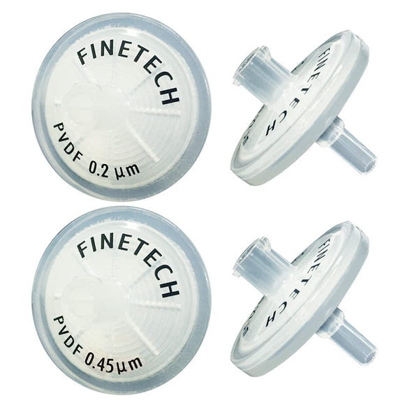 Hydrophilic PVDF Syringe Filters 25mm Diameter 0.45µm Pore Size for Laboratory Filtration, Pack of 100 Made in Taiwan