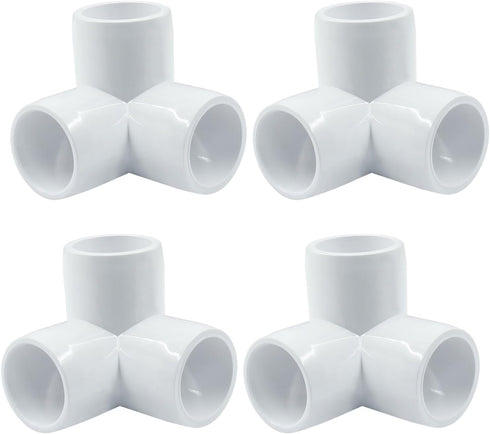 Biaungdo 4 Pcs 1/2" PVC Pipe Fitting, 3 Way Elbow Pipe Connector Furniture