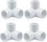 Biaungdo 4 Pcs 1/2" PVC Pipe Fitting, 3 Way Elbow Pipe Connector Furniture