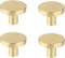 RZDEAL 4Pcs Solid Brass Round Dresser Drawer Knobs and Pulls, Simple Decorative Kitchen Cabinet Door Handles