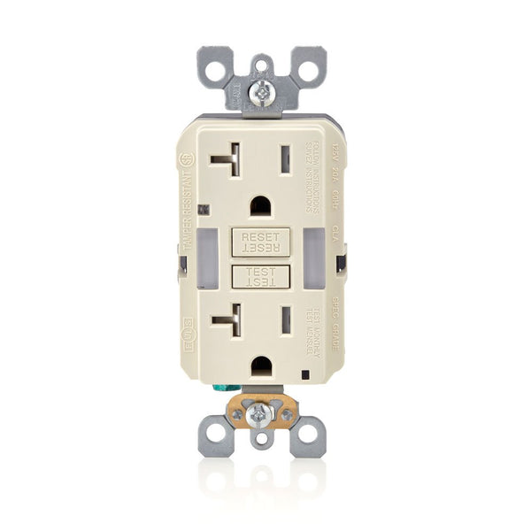 Leviton GFCI Outlet with Guidelight, 20 Amp, Self Test, Tamper-Resistant with LED