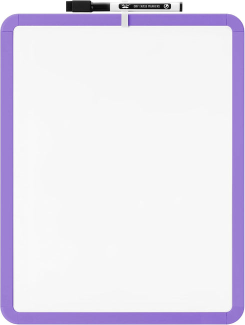 Mr. Pen Dry Erase Board, 14” x 11” with Black Marker, Purple Frame, Small White Board for Kids and Students