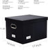 PRANDOM File Organizer Box, Set of 1 Collapsible Decorative Linen Filing Storage for Letter/Legal Size, Black
