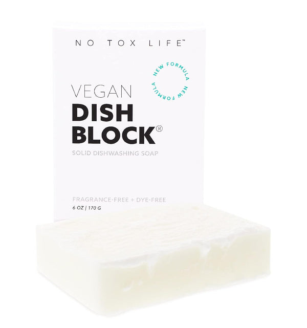 No Tox Life DISH BLOCK - Zero Waste Solid Dish Soap, Free of Dyes and Fragrance