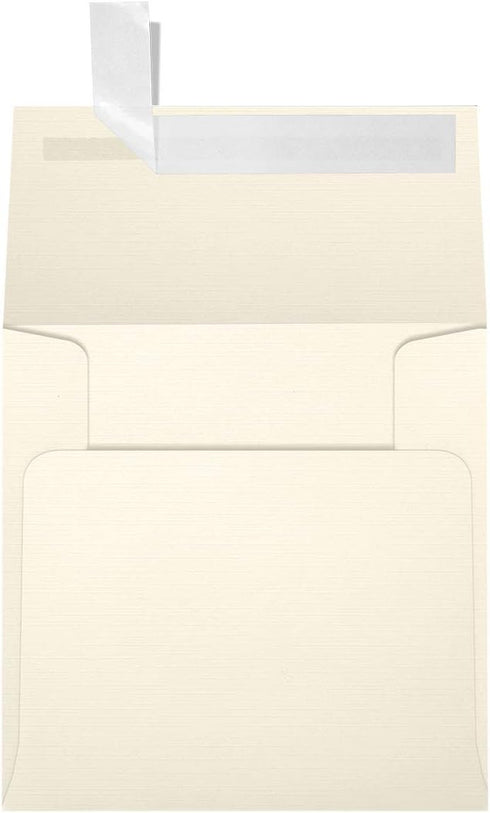 LUXPaper Square Invitation Envelopes | Peel & Press | Natural Linen | 3 1/4" x 3 1/4" | 80lb. Text | 50 Qty