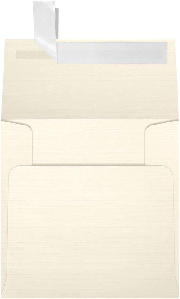LUXPaper Square Invitation Envelopes | Peel & Press | Natural Linen | 3 1/4" x 3 1/4" | 80lb. Text | 50 Qty