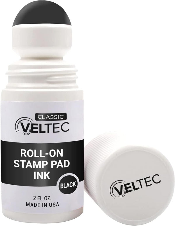 Classic 2 oz Roll-on Stamp Pad Ink Refill, Apply to Ink Pad with Roller Ball (Black)