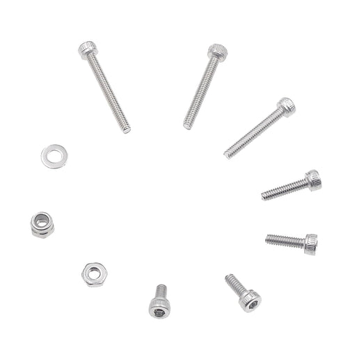 Metric M2.5 Stainless Steel Knurled Socket Head Cap Screws Kit, Screws Lengths from 4mm to 20mm, with Hex Nuts/Nylon