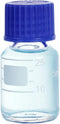 Moonetto 10 Pieces 25ml Graduated Round Glass Bottles, Solvent Jars with GL25 Blue Polypropylene Cap