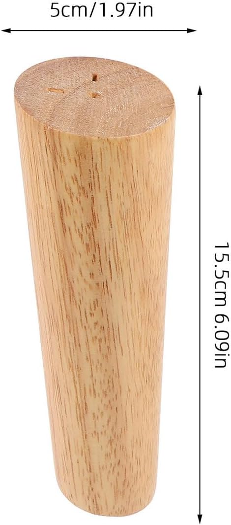 4pcs 15cm Zerodeko Solid Wood Furniture Legs for Sofa Chair Cabinet Support, Oak Color Replacement Parts for Coffee
