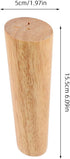 4pcs 15cm Zerodeko Solid Wood Furniture Legs for Sofa Chair Cabinet Support, Oak Color Replacement Parts for Coffee