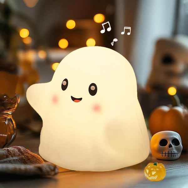Ghost Night Light for Kids,Halloween Night Light with 13 Interactive Sound Effects