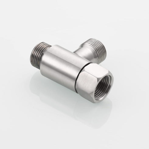 Add On Tee Fitting, Stainless Steel Toilet Water Supply Line Splitter, 3/8" x 3/8" x 3/8"