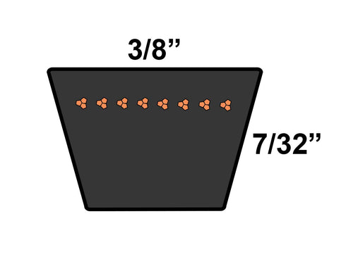 D&D PowerDrive 3L270 V Belt, Rubber, 3/8" x 27" OC, 3L