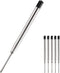 HeTaoCat Black Ink Refill Pack of 5, Replaceable Ballpoint Pen Refills, Medium Point Metal Refill (Black)