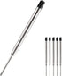 HeTaoCat Black Ink Refill Pack of 5, Replaceable Ballpoint Pen Refills, Medium Point Metal Refill (Black)