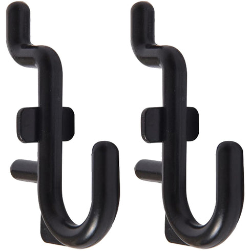 Jucoan 200 Pack J Shape Pegboard Hooks, Black Plastic Assortment for 1/4" Pegboard, Garage Tool Storage Organizer