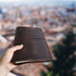 newestor Travelers Notebook Cover with Inner Pockets, Card Slots, and Pen Holder, A5 Size (Dark Brown)