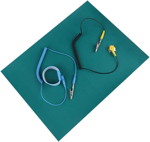 Health Gear Electrostatic Discharge Anti Static Strap, Silicone ESD Mat with PVC Wrist Strap for PC Building Desktop Wire Worktable Surface