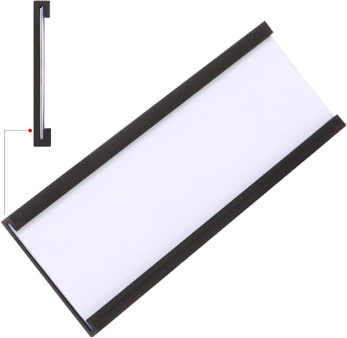 C Channel Magnetic Label Holders 1x3 Inches with Paper Inserts, Pack of 30, Magnetic Data Card Holders