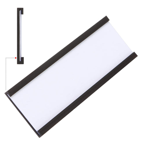 C Channel Magnetic Label Holders, 1x2 Inch with Paper Inserts, Pack of 100 for File Cabinet Labels
