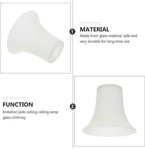 Homoyoyo Frosted Glass Lamp Cover Decorative Lampshade for Wall and Hanging Lights Transparent Bell-Shaped Light Shell