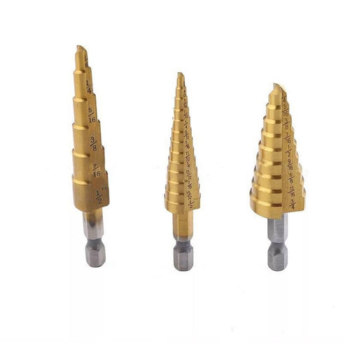 3 Piece Step Drill Bit Set with Pouch - 28 Sizes, Impact Driver Compatible