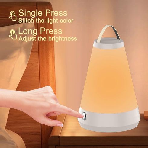 Invaxing 3 8 Dimmable Portable Touch Night Light Lamp for Bedside, Bedroom, Table, Nursing Room, Colors Brightness