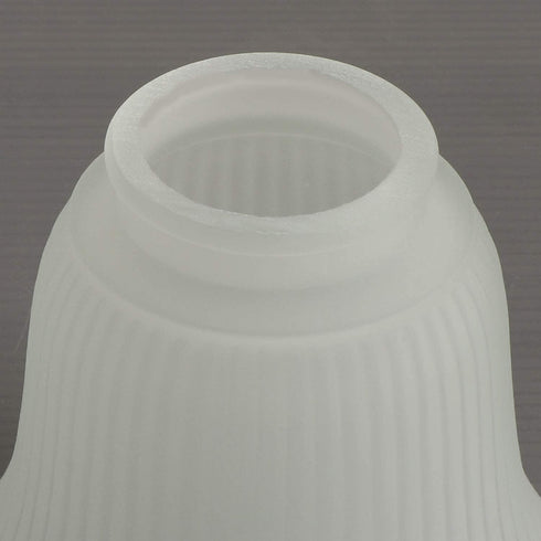 2 Pack 2-1/8-Inch G0016 Frosted Ribbed Glass Shade, Bell Shaped Light Fixture Replacement Globe or Cover with Fitter