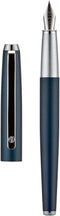 HongDian 525 Dark Blue Fountain Pen, Extra Fine Nib Classic Pen with Metal Case and Refillable Converter