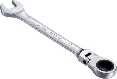 KATUR 17mm Ratcheting Wrench Set - Flexible Pivoting Head Ratchet Combination Spanner Tool