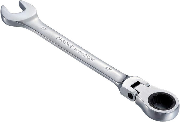 KATUR 17mm Ratcheting Wrench Set - Flexible Pivoting Head Ratchet Combination Spanner Tool