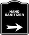 HAND SANITIZER Black Sign Arrow Right Aluminum Composite Sign 8.5 x 10