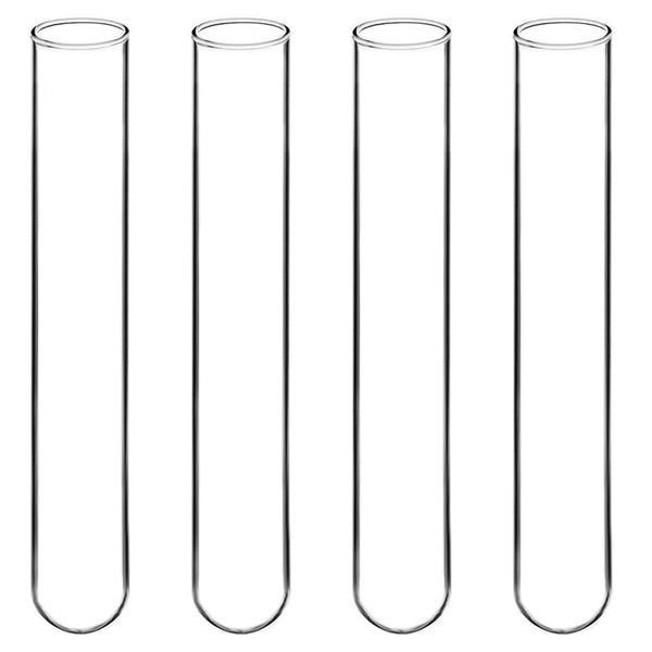 Glass Test Tubes, Sturdy Round Bottom Clear Lab Tubes (100, 12x75 mm)