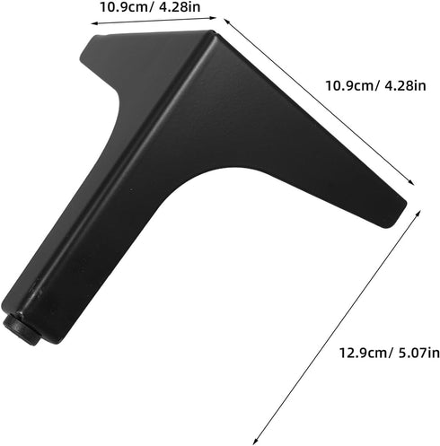 SILENRADAWN 2pcs 13cm Metal Furniture Legs Replacement, Black Triangle Sofa Cabinet Chair Leg Replacements for Tv