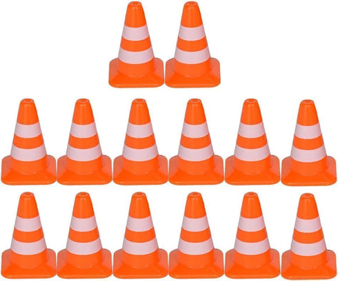 SquarezhenBo 14pcs Mini Traffic Cones - Durable Plastic Road Safety Toys for Kids,