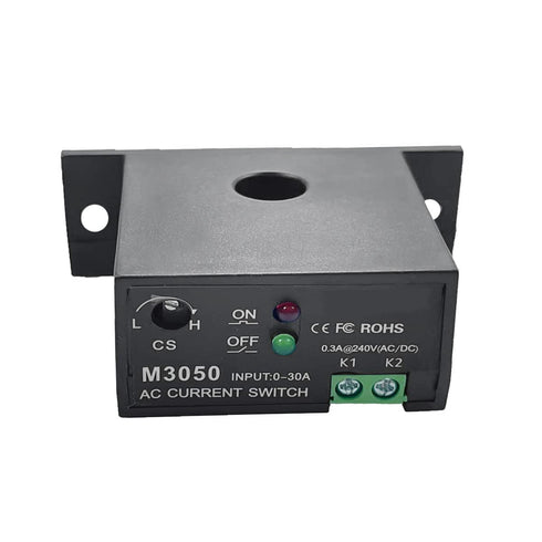 AC Current Sensing Switch, Adjustable Self-Powered Normally Open Amp Sensor Monitoring Relay for Automated Equipment