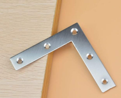 Tiberham 10 80 80 mm Flat L Shaped Corner Bracket, Pcs x Stainless Steel Right Angle Corner Brace Repair Plate, Heavy