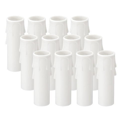PATIKIL 3 Inch Tall Candle Covers Sleeves, 12Pcs Plastic E12 Chandelier Socket