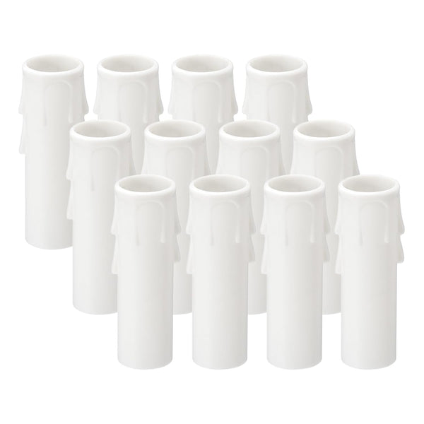 PATIKIL 3 Inch Tall Candle Covers Sleeves, 12Pcs Plastic E12 Chandelier Socket