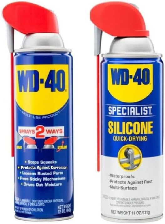 WD-40 Multi-Use Product & Specialist Silicone Lubricant Combo Pack, Smart Straw Sprays