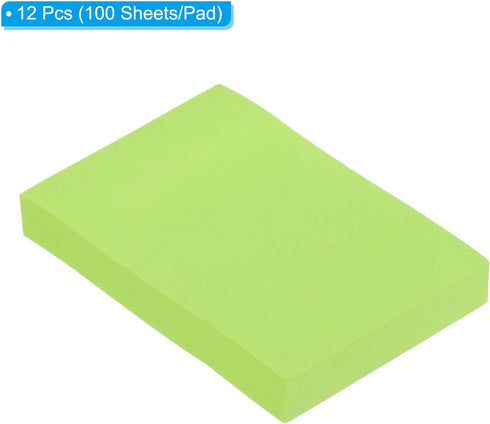 PATIKIL 3 x 2 Inch Fluorescent Sticky Notes, 12 Pack, Colorful Self-Stick Note Pads, 100 Sheets/Pad