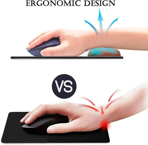 HOPONY Ergonomic Mouse Pad with Wrist Support Gel Rest, Comfortable for Computer and Laptop, 9 x 10 in Modern Abstract