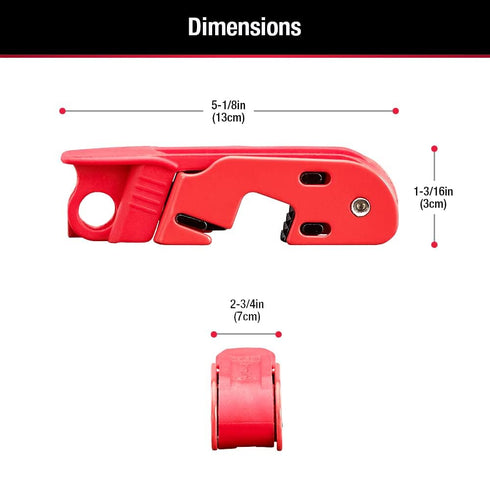 Master Lock Red Electrical Box Circuit Breaker Lockout, Tagout for Standard Toggles, 493B